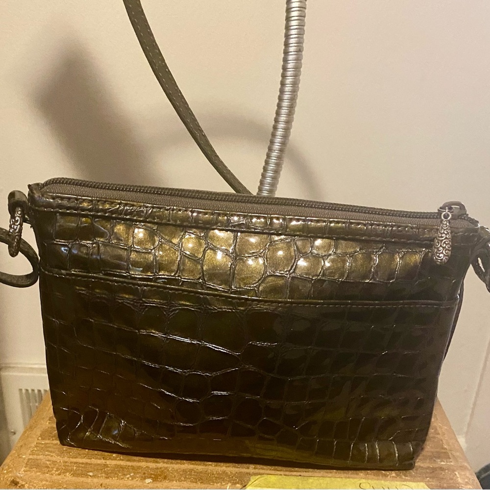 Brighton brand Cher Modern Mini handbag Brown & gold metallic color No flaws - Picture 2 of 16